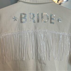“BRIDE” White Denim Jacket